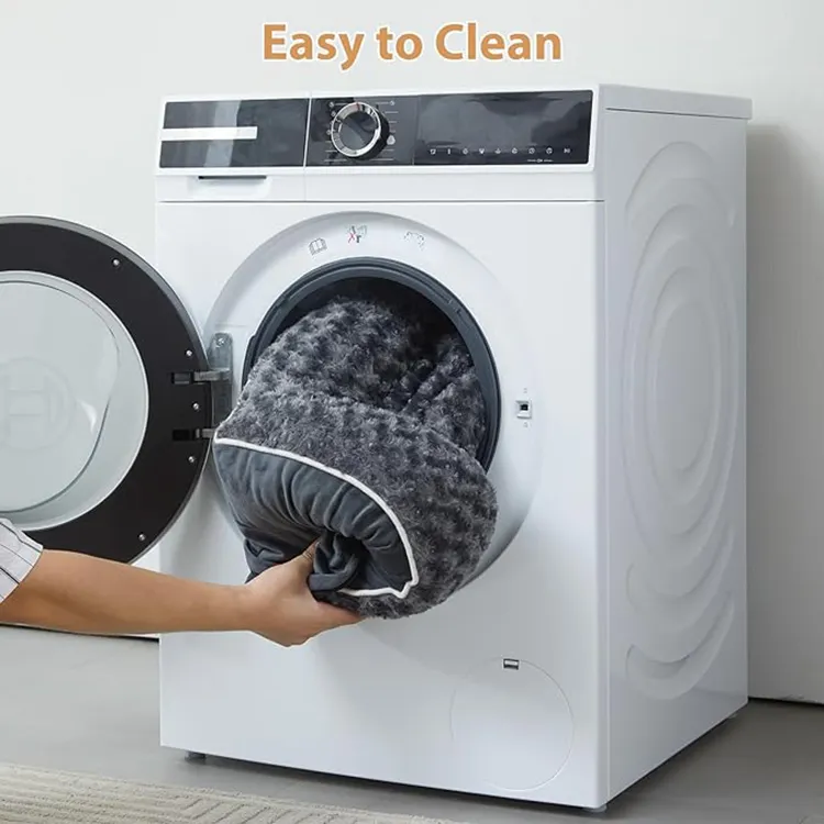 Large Orthopedic Plush Dog Bed - Removable Washable Cover, Dark Gray, Deluxe Memory Foam Pet Bed with Non-Slip Bottom & Bonus Accessories - Luxury Comfort for Large Dogs - Image 5